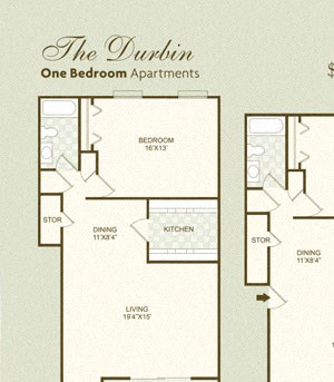 The Durbin FloorPlan The Durbin FloorPlan at Governor Square Apartments, Carmel, 46032